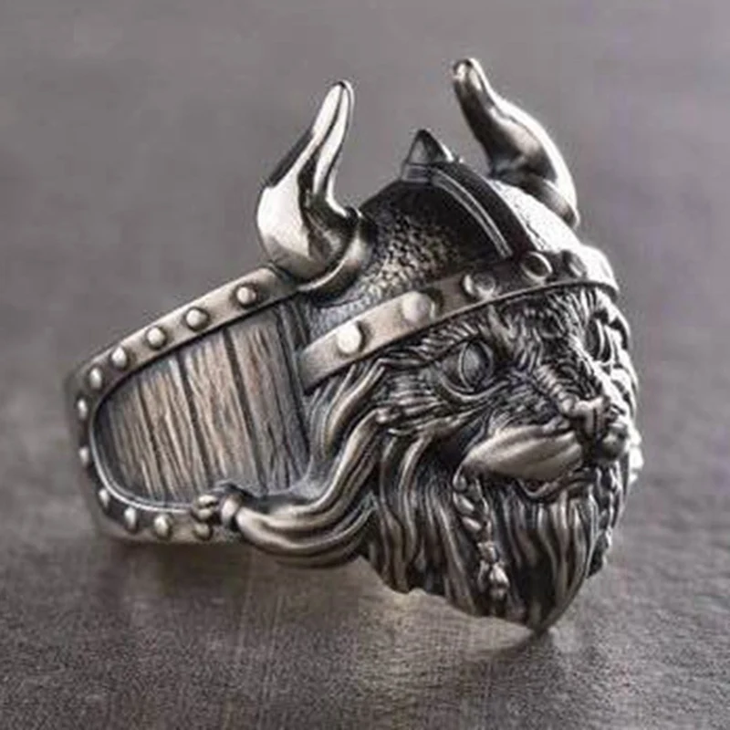 1 шт. кольцо для шлема кошки с викингом черное тайское серебряное мужчин