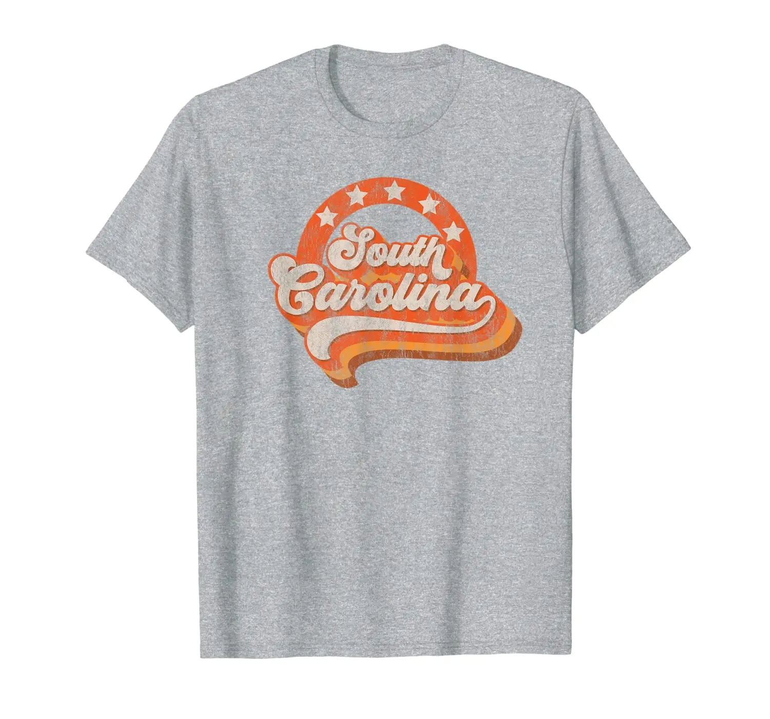 

South Carolina Retro Distressed 70s Style Stars Home State T-Shirt