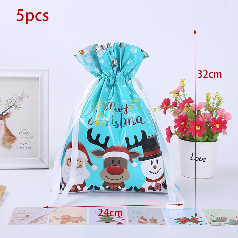 

30pcs Gift Drawstring Bags Christmas Present Wrap Wedding Birthday Candy Bag Christmas Gift Wrapping Paper Bags New Year 2022