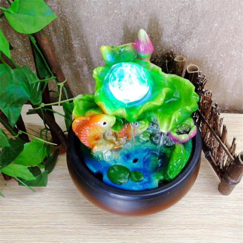 Фэн шуй из смолы украшения для фонтана рабочего стола водные счастливой рыбы