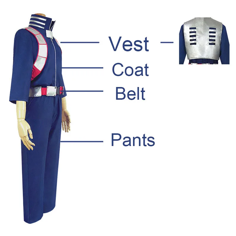 Костюм для косплея боку Тодороки шото из аниме Нет героев красно-белый парик