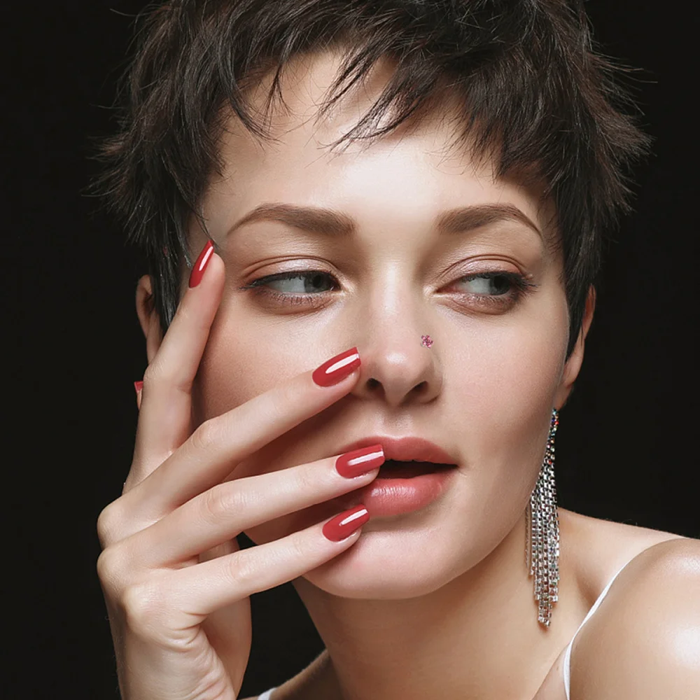 

1pc Curved Rod with Diamond Flower Puncture Nose Ring Stainless Steel Nose Rings Nose Stud Diamond Nose Ring(Lake Blue)