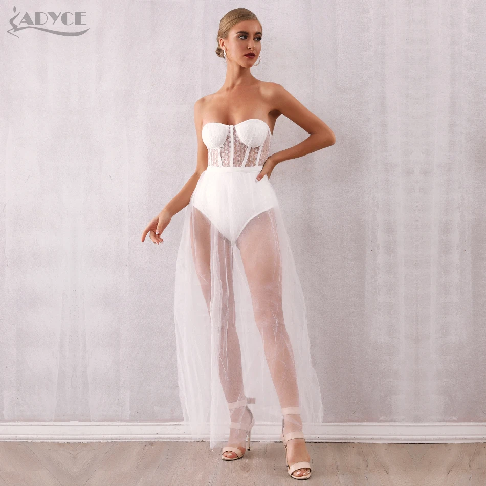 Adyce летнее женское белое Бандажное платье Vestido 2019 сексуальное без рукавов