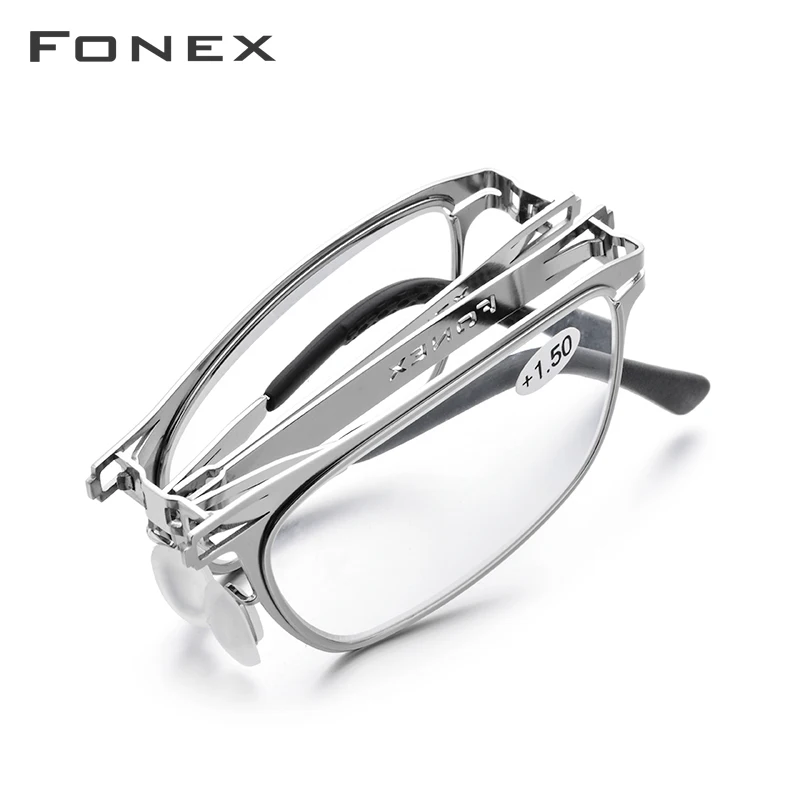 FONEX yüksek kaliteli katlanır okuma gözlüğü erkekler kadınlar katlanabilir presbiyopi okuyucu hipermetropi Diopter gözlük vidasız LH012