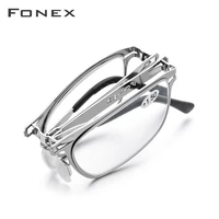 fonex high quality folding reading glasses men women foldable presbyopia reader hyperopia diopter eyeglasses screwless lh012