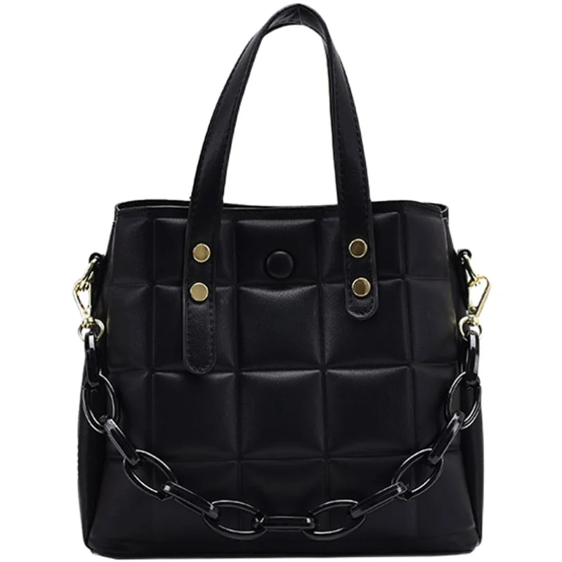 

Lattice Chain PU Leather Designer Designer Luxury Handbags Womens Tote Female 2021 Small Crossbody Shoulder Bag and Purses