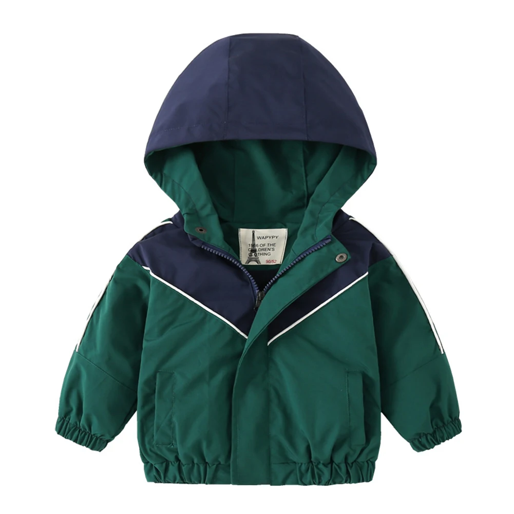 

Winter Warm Children Outwear Kids Boys Fleece Lined Hooded Jacket Zip Hoodie Coat Plush Green Thicken Overcoat 1-7T