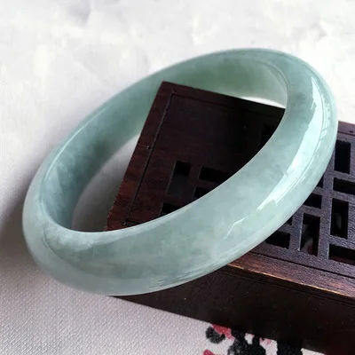 

zheru jewelry natural Myanmar jade light green 54mm-64mm jade bracelet elegant princess bracelet best gift