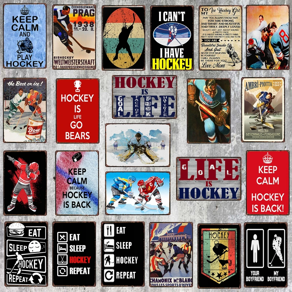 

Hockey is Life Tin Metal Sign Sport Wall ticker Pub Cafe Shop Home Art Gym Decor Retro Poster Cuadros du-6987b
