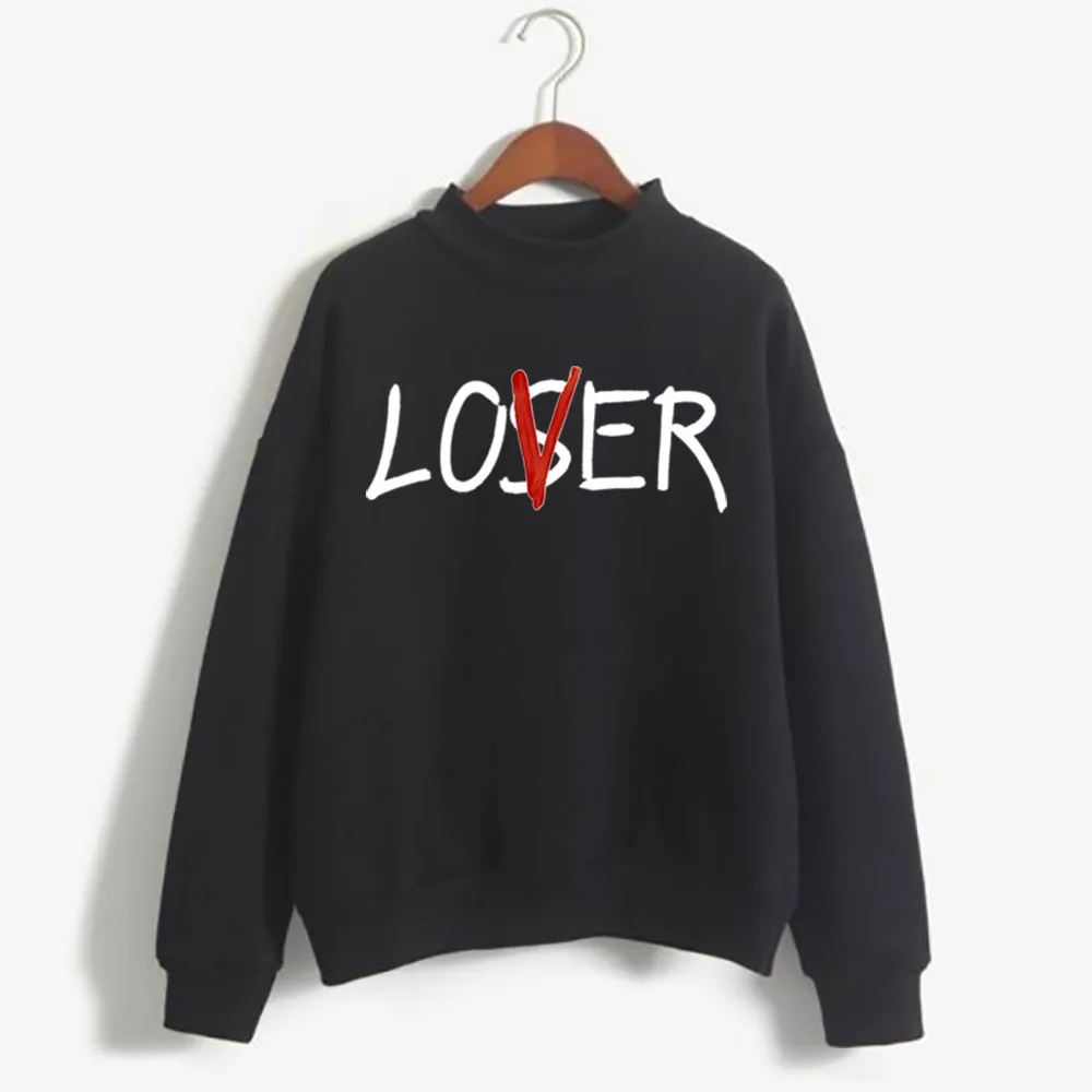 Mens Hip Hop Streetwear Harajuku Sweater  Japanese Style Anime lover loser Sweater Autumn Cotton Pullover