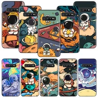 astronaut star rocket comic silicone case coque for samsung galaxy s10 plus s20 fe s21 ultra note 10 pro 9 8 s9 s8 s7 j4 j6 phon