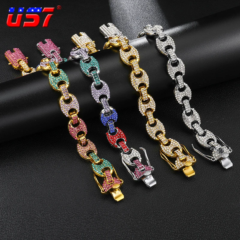 US7 красочные блестящие браслеты со сверкающими кофейными зернами воздушная