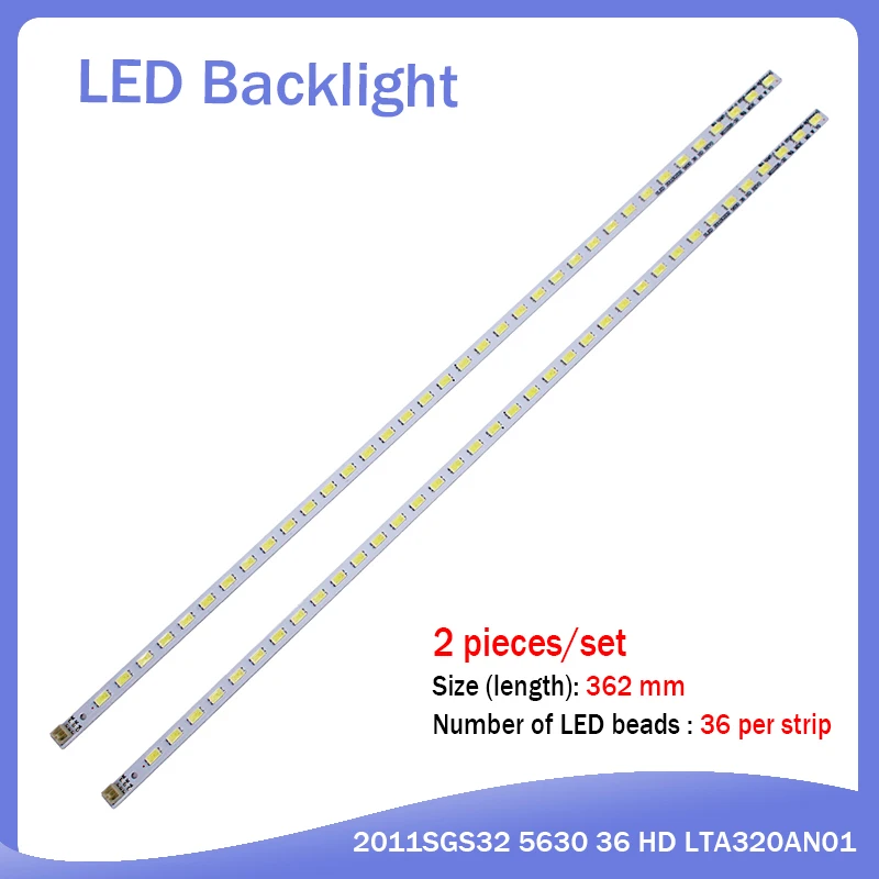 New 5Set=10Pcs 36LED 362mm LED Backlight Strip for 32F6030 LJ64-03019A SLED 2011SGS32 5630 36 HD LTA320AN01 LTA320HN02