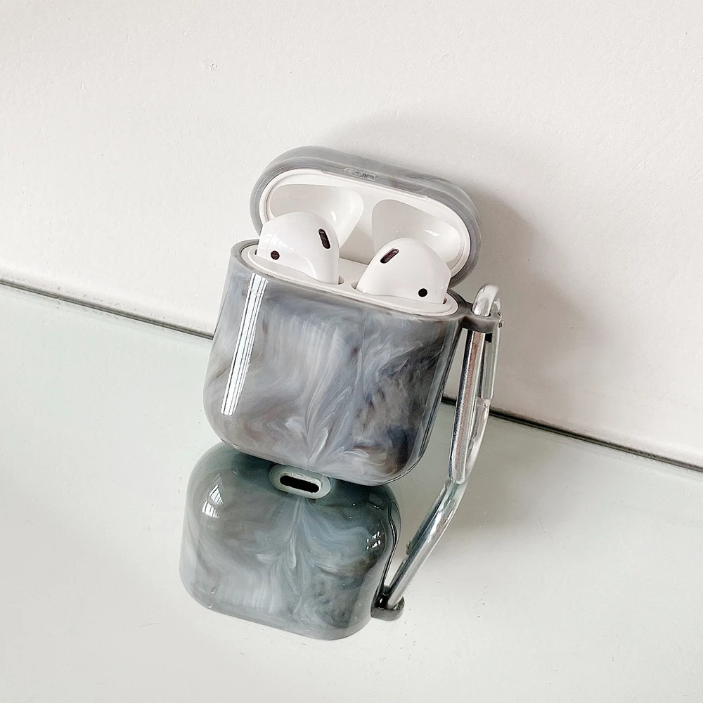 Мраморный чехол для AirPods 2 1 симпатичный акварельный наушников Pro Чехол жесткий
