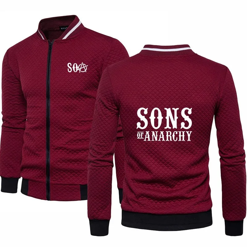 

High Quality Cotton Men's baseball jacket Sweatshirts SOA Sons of anarchy the child SAMCRO Sportswear Zipper Mens Jacket 57