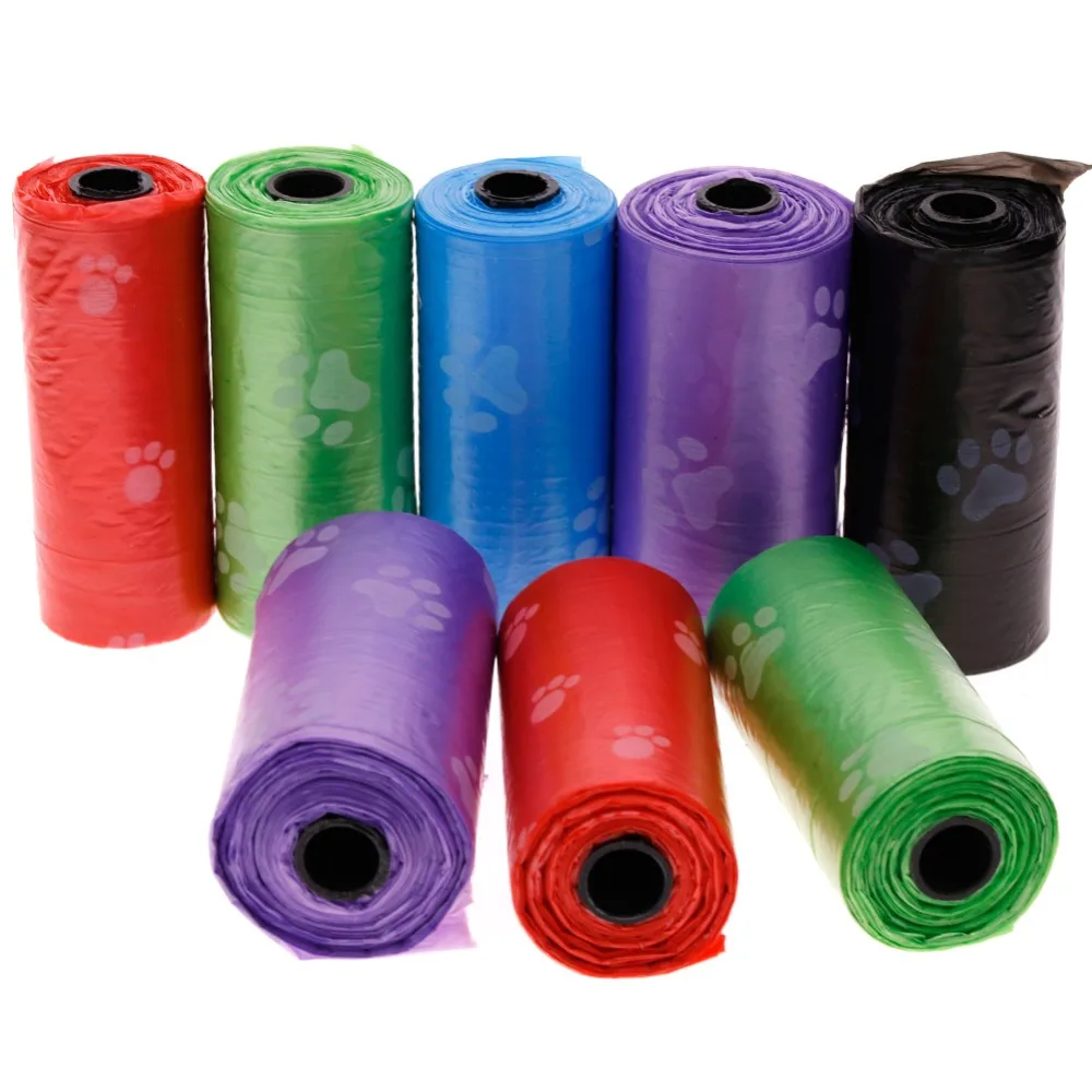 5 шт. разные цвета печать лапы сумки для домашних питомцев из собака экологически