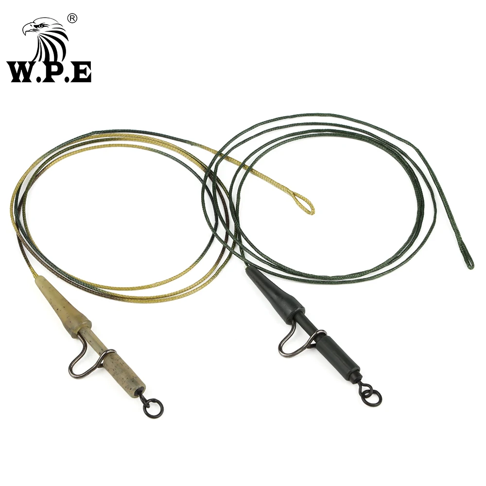 

W.P.E 3pcs/1pack Braided Lead Core Leader Line Carp Fishing Method Feeder 35LB/45LB Hair Rig Clip Carp Fishing Accessories Pesca