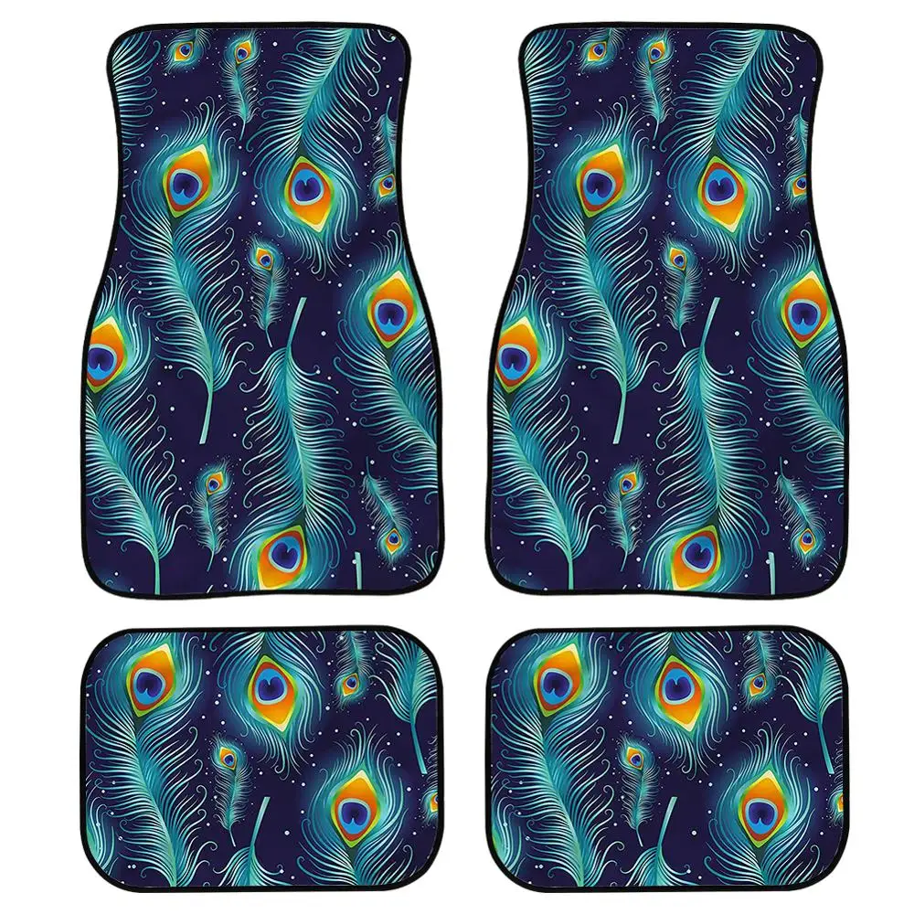 Автомобильные коврики INSTANTARTS Нескользящие дизайнерские в форме павлина комплект