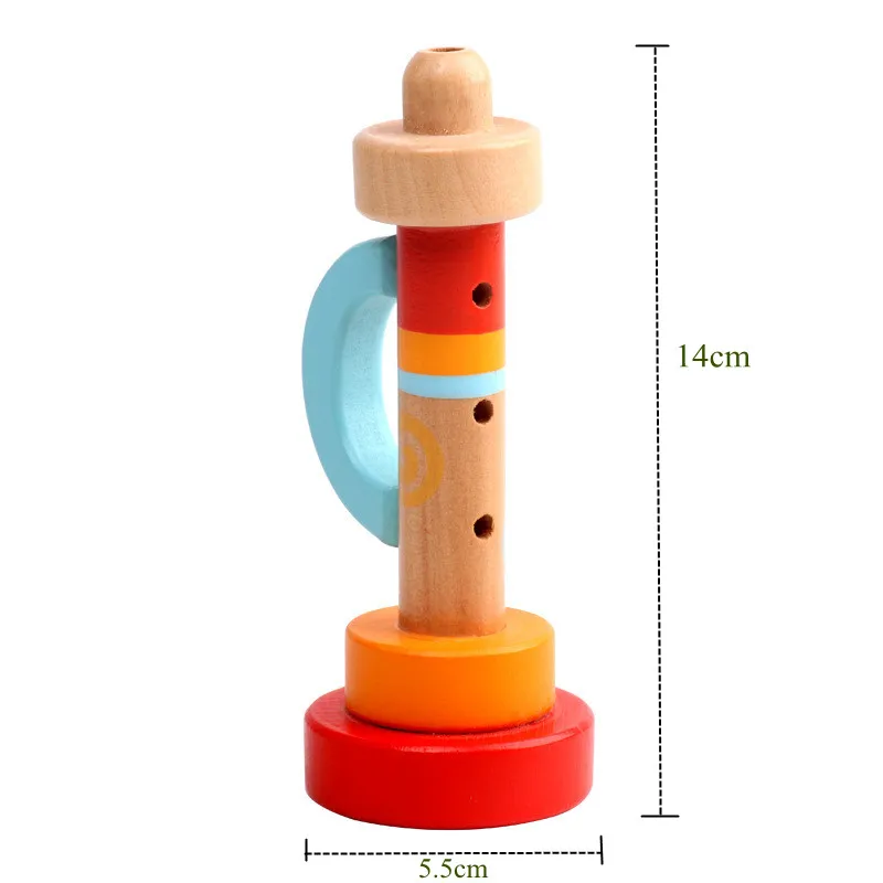 

Early Childhood Education Kids Wooden Games Horn Wooden Trumpet Musical Instrument Toy Gift Enlightenment Interest Training