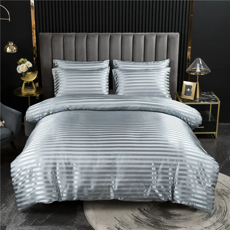

Duver Cover Set Queen King Size Bed Covers With Pillowcase Polyester Satin Bedclothes PLA Cool Fiber Cubierta de la cama Double