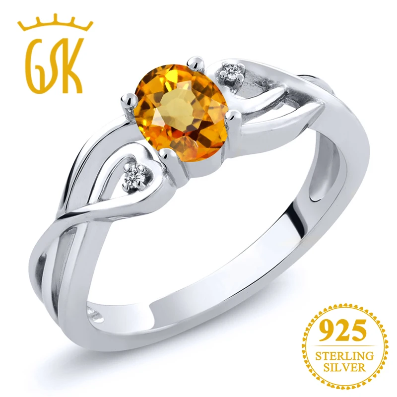 Кольца для помолвки GemStoneKing 0 56 карат Овальные натуральные желтые сапфировые