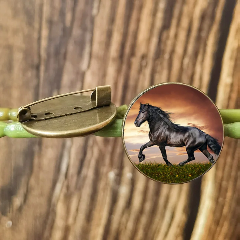 Женская/Мужская брошь-значок Я люблю лошадь |