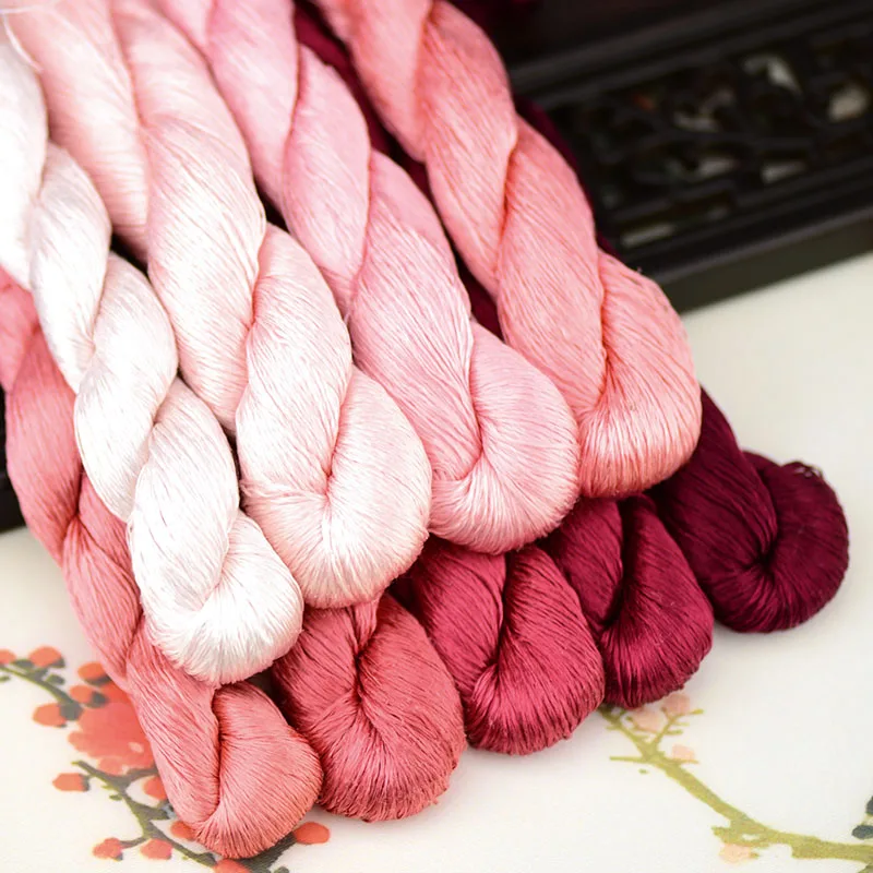 1 шт./400 м шелковая нить для вышивки 100% Шелковая ручная вышивка крестиком Бегония