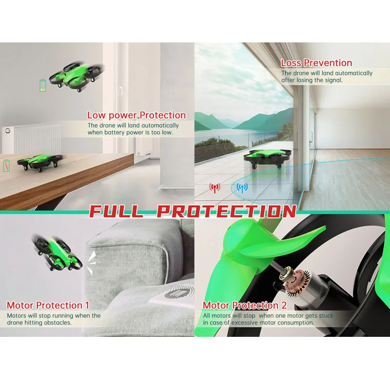 

SNAPTAIN SPC50MQ Mini Drone Portable Mini RC Drone Headless Drones Mini RC Quadrocopter One Key Land Auto Hovering Helicopter