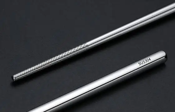 100 пара/лот пищевой топ 304 нержавеющая сталь посуда палочки для еды из