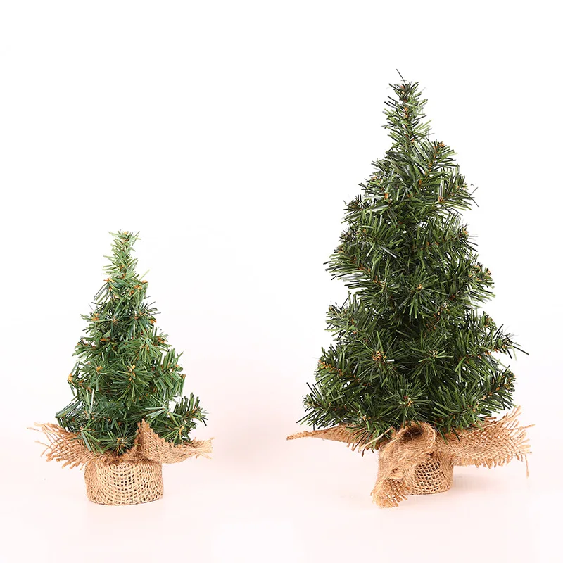 Christmas tree 20cm green tree 30cm mini Christmas tree burlap tree Christmas day shopping mall window desktop decoration