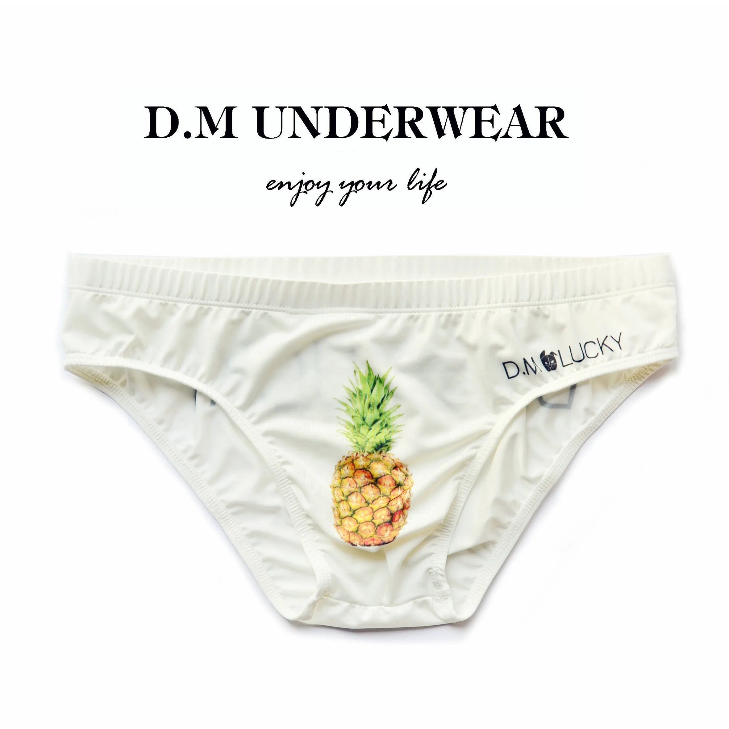 Мужские трусы брифы с заниженной талией желтые удобные принтом животных кота