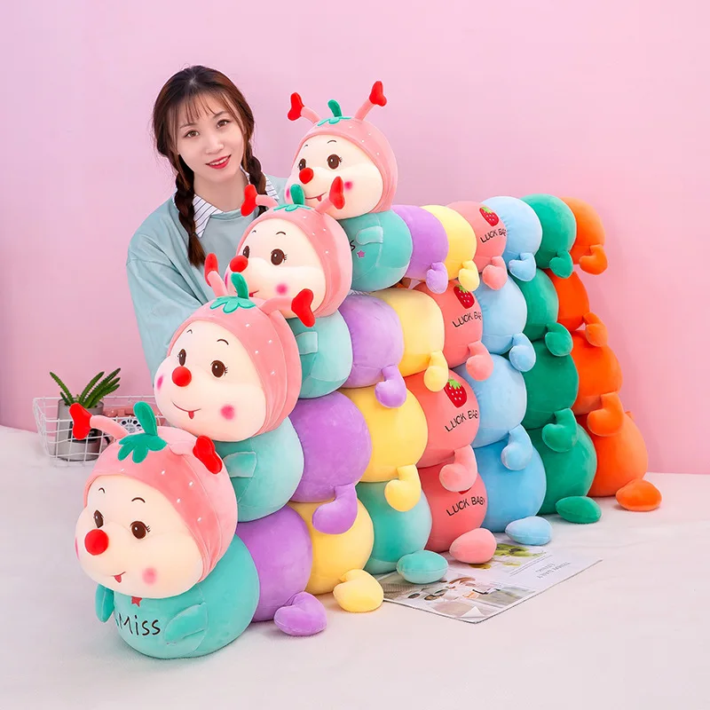 

Creative Colorful Caterpillar Doll Plush Toys Soft Cartoon Plush Animal Rag Doll Pillow Child Sleeping for Children Girls Gifts