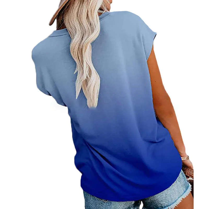 

Summer Ladies Fashion Tie Dye Gradient T-Shirt Tops Short Sleeved Tops Plus Shirts for Women Causal Loose Women Korean Clothes