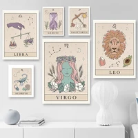zodiac constellations astrology wall art canvas painting nordic posters and prints retro wall pictures for living room decor