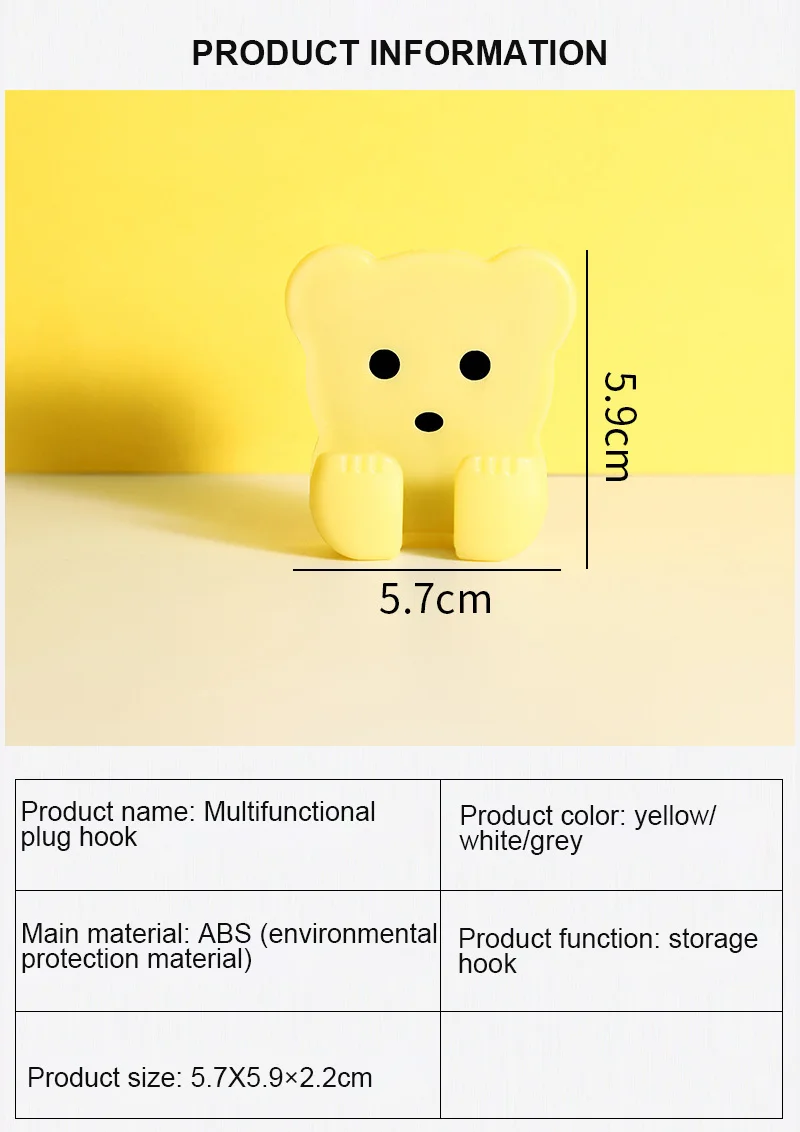 

2Pcs Multifunctional Hooks Wall Mounted Phone Holder Plug Holder Wall Hanging Hook For Clothes Key Hanger Phone Charging Holder