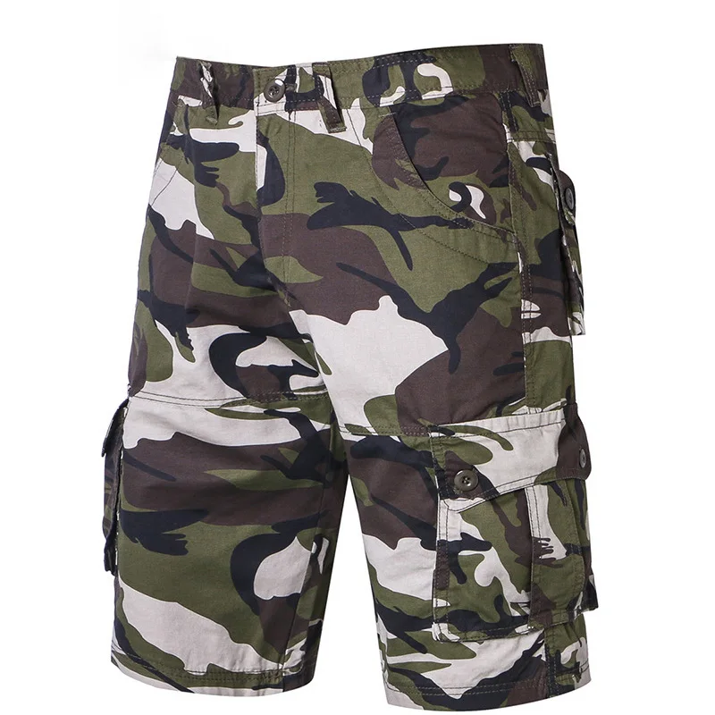 

Summer Outdoor Camouflage Shorts Men Military Training Multi-pocket Cargo Cotton Lightweight Comfortable Casual Pant Work Bottom