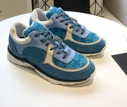 

BONJEAN Blue Suede Lace-up Flat Shoes Round Toe Women Casual Shoes Comfortable Leisure Shoes