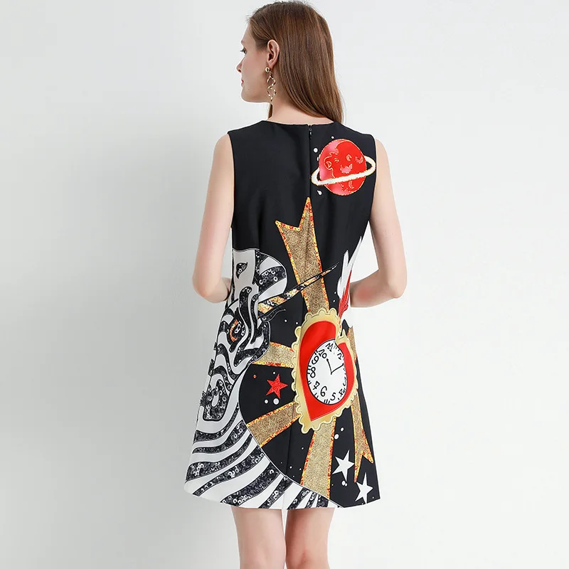 

Fashion Vest Skirt Women's Summer New Sleeveless Heavy Embroidery Sequins Slim-Fit Jumpsuit Short Skirt
