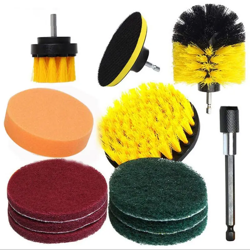 

12pcs/set Electric Drill Brush Set Power Scrubber Cleaning Tool Kit for Grout Tile Sealant Kitchen Bathroom Tub Toilet Surface