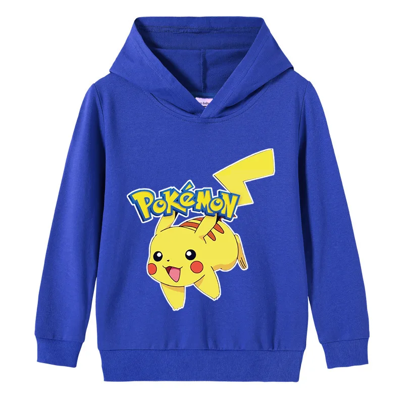 Пикачу Покемон новая детская одежда толстовки для маленьких девочек свитшоты