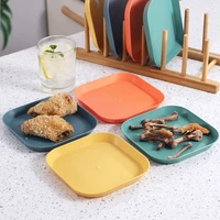 4 pcsset kitchen tableware wheat straw plates food grade home spit bone dish cold dishes residue plate eco friendly dinnerware