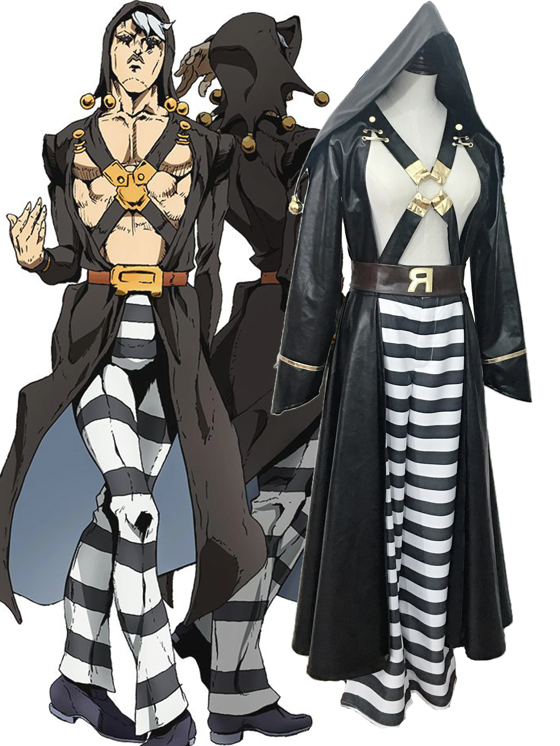 

2020 JoJo's Bizarre Adventure Golden Wind Risotto Nero men Cosplay Costume Halloween women Uniform Outfit Custom Made and wig