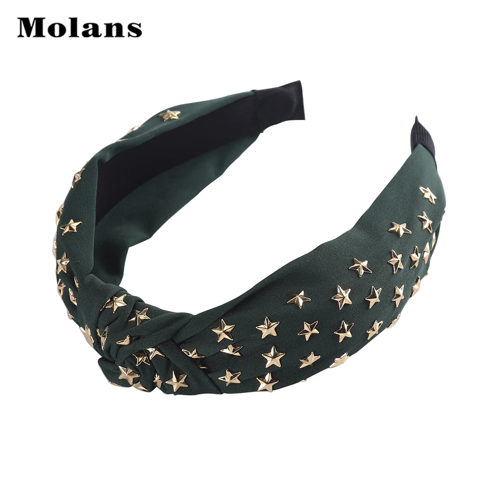 MOLANS/женские повязки с узлом, украшенные звездами, осенне-зимние резинки для волос для девочек, ободок для волос, обруч, новые аксессуары для волос