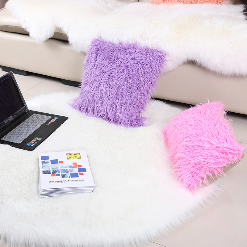 9 цветов толстый длинный плюш сплошной цвет мягкий чехол мех теплая декоративная