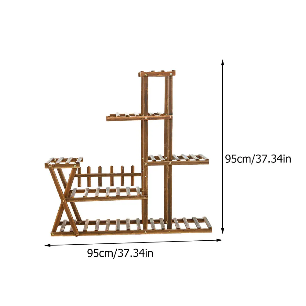 

Wooden Flowerpot Rack Balcony Flowerpot Holder Multi-layer Bonsai Stand