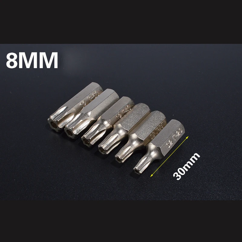 Шестигранная многофункциональная ударная отвертка Torx Star 6 шт. 30 мм длина 8 5/16