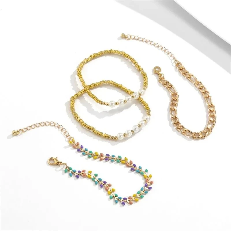 Женское богемное золото ювелирные изделия в стиле бохо геометрические листья