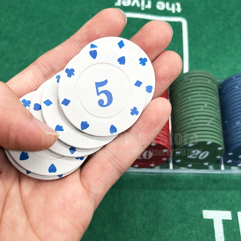 100 шт./компл. набор дешёвых чипсов для покера пластиковый игровой жетон казино 38*2
