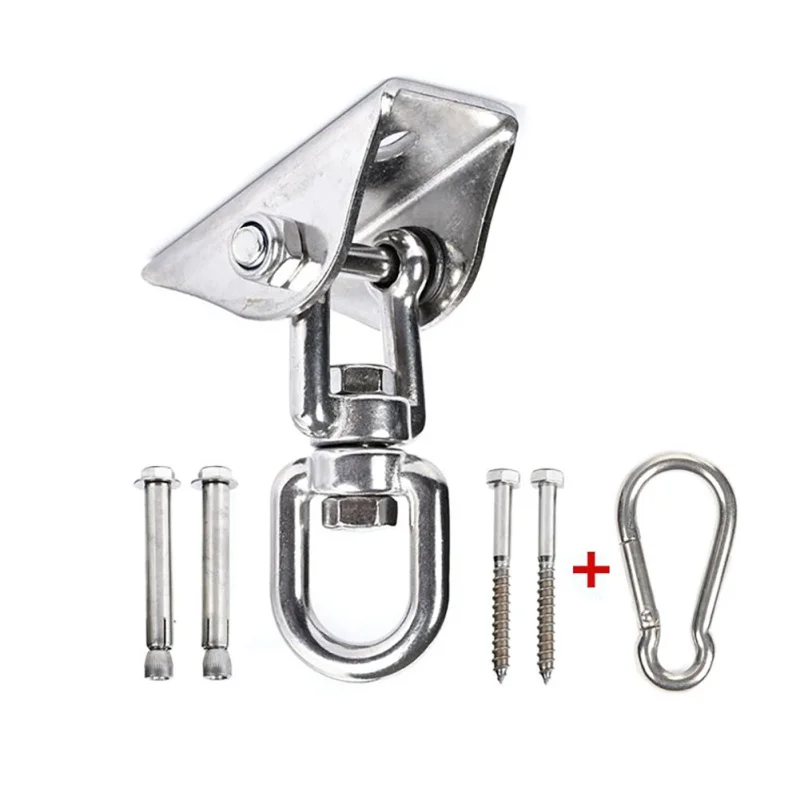 

6pcs 304 Stainless Steel Swing Hook Fixed Plate Hanging Chair Hammock Accessories 360 Rotating Fixed Hook Parts n