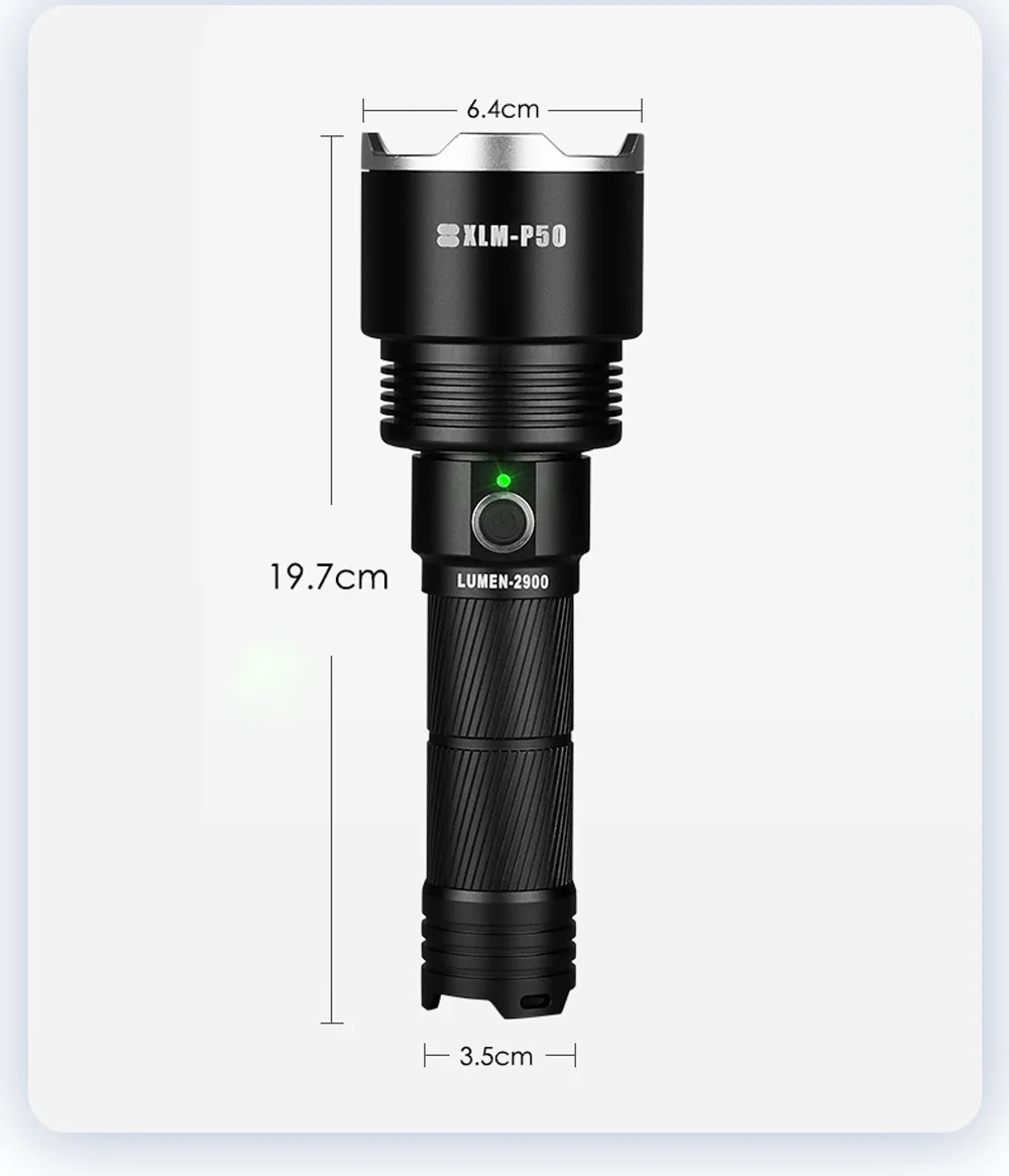 SHENYU Мощный тактический XHP50 светодиодный фонарь с зарядкой от USB, водонепроницаемый фонарь, супер яркий фонарь